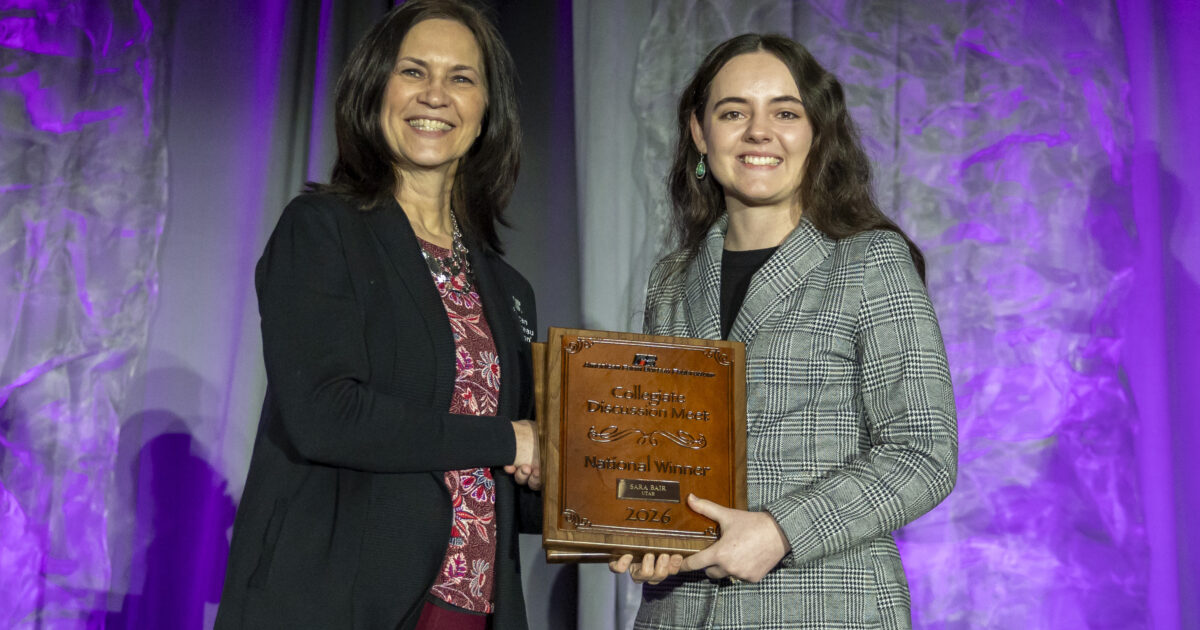 Yf R Utah Student Captures YF&R Collegiate Discussion Meet Title | News ...
